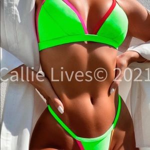 NWT. NEON LIME GREEN BIKINI